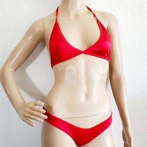 Castle Boutique Shiny Red Bikini Dance Wear Lingerie Small